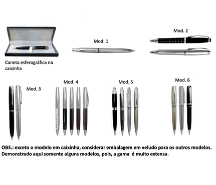 canetas de metal + manancial comércio de brindes